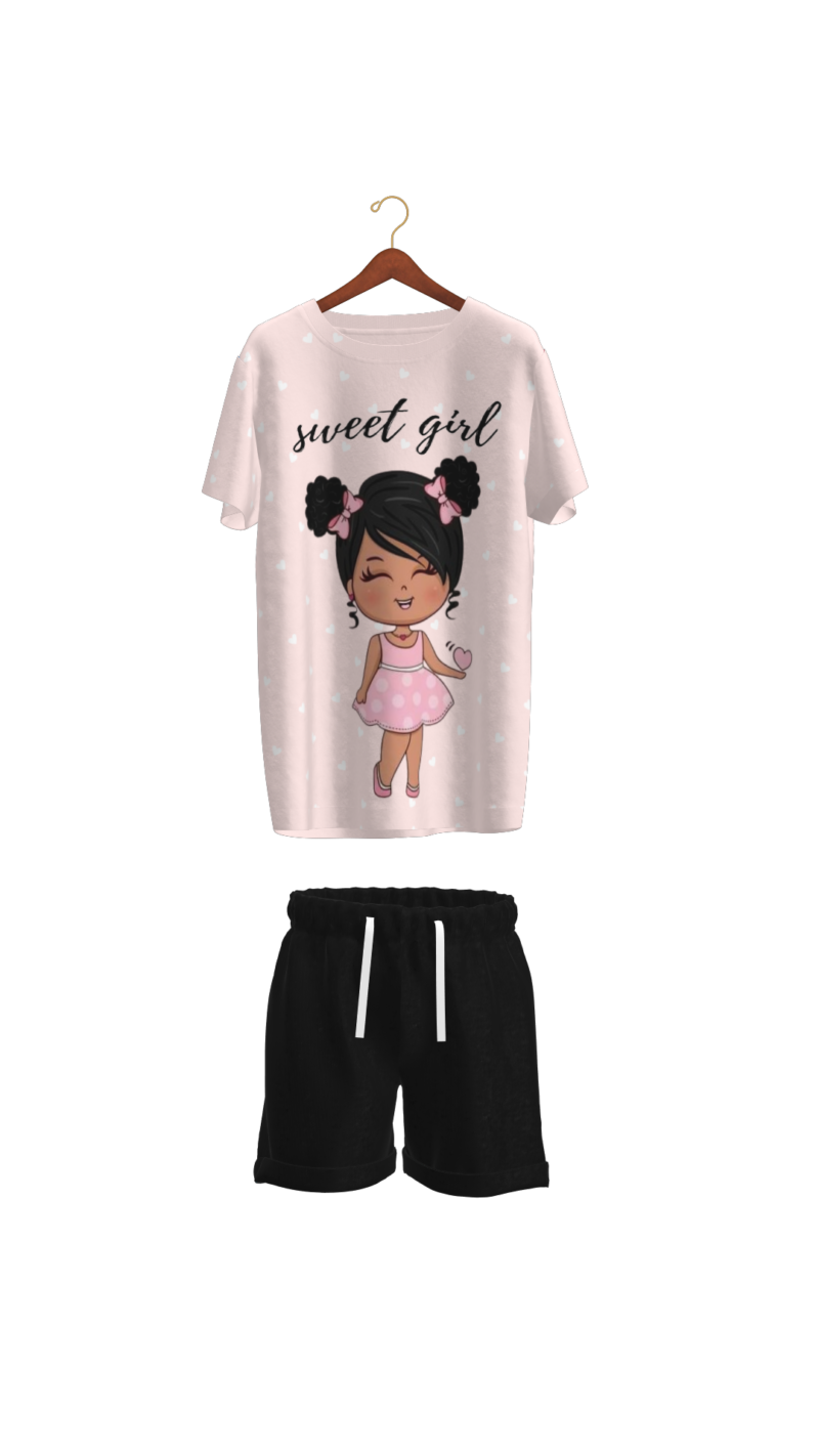 children's summer pajamas-Sweet girl