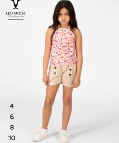 Summer children's T-shirt and shorts set - BEIGE