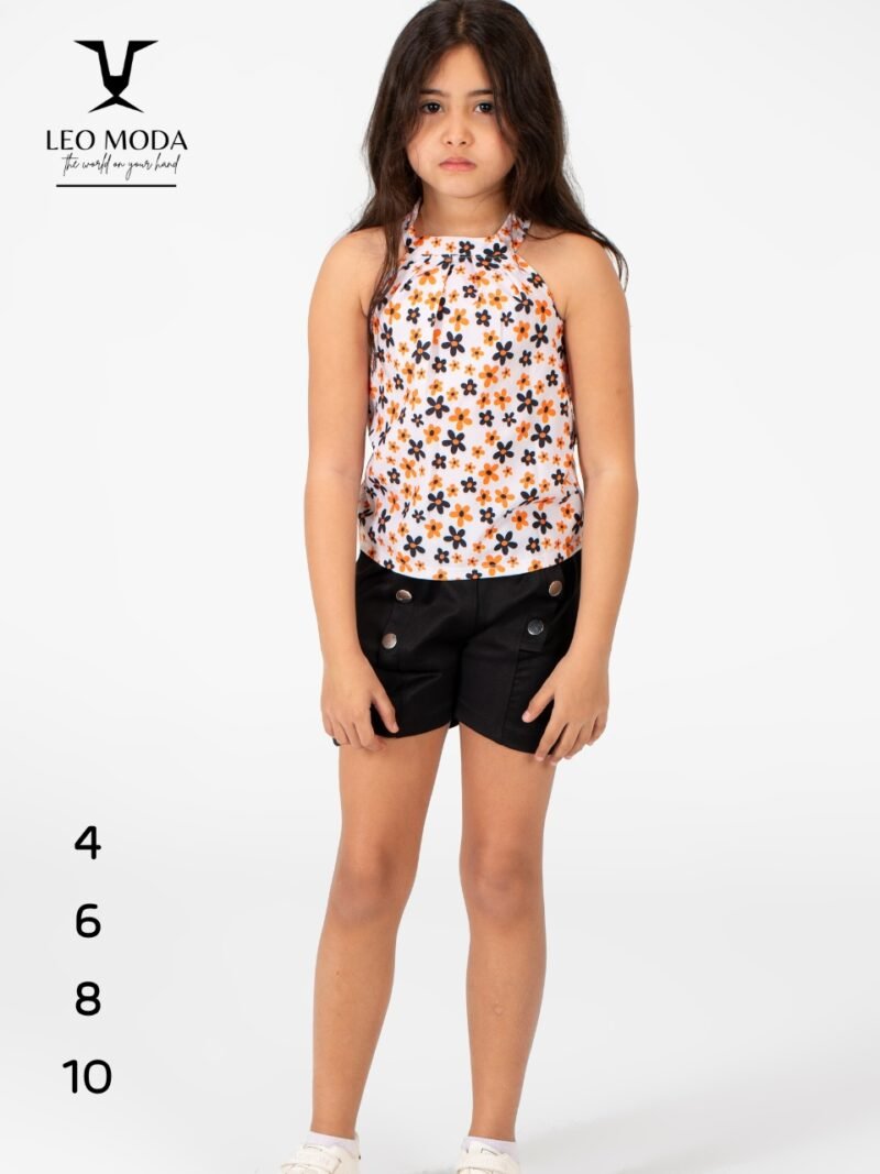 Summer children's T-shirt and shorts set - BLACK