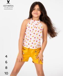 Alternative view of Summer children's T-shirt and shorts set - YELLOW
