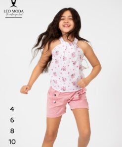 Alternative view of Summer children's T-shirt and shorts set - PINK