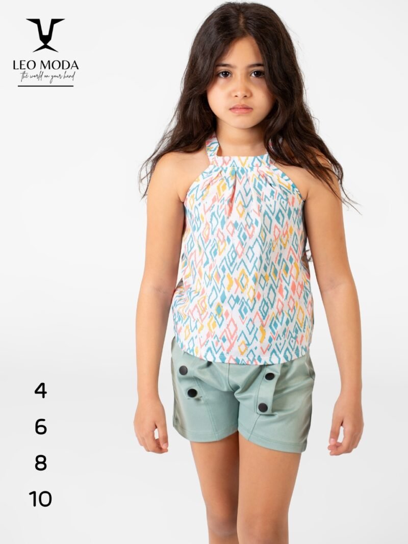 Summer children's T-shirt and shorts set - AQUA