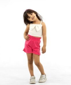 Summer children's T-shirt and shorts set - WHITE