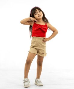 Summer children's T-shirt and shorts set - RED