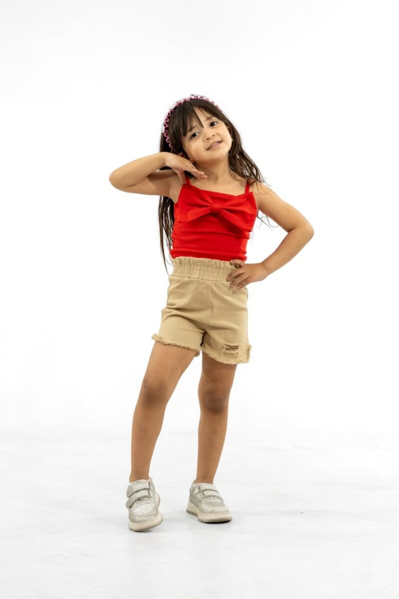Summer children's T-shirt and shorts set - RED