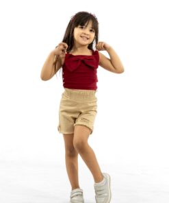 Summer children's T-shirt and shorts set - BURGUNDY