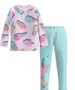 Girls' autumn pajamas-Ice Cream