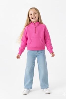Girls' sweatshirt-Fuchsia