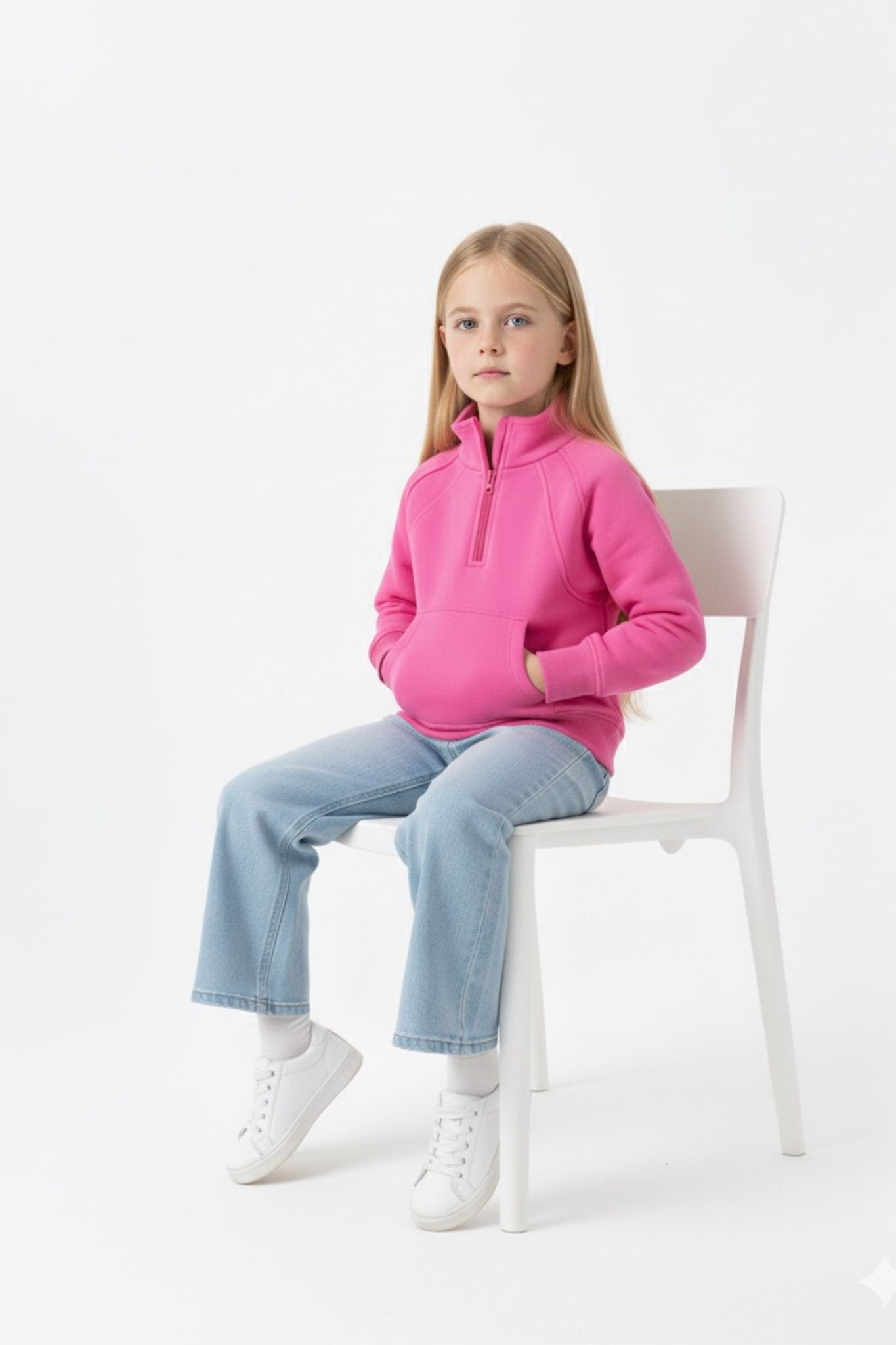 Girls' sweatshirt-Fuchsia - Image 2