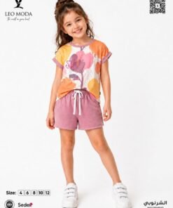 Girls' summer pajamas-Watercolor Floral