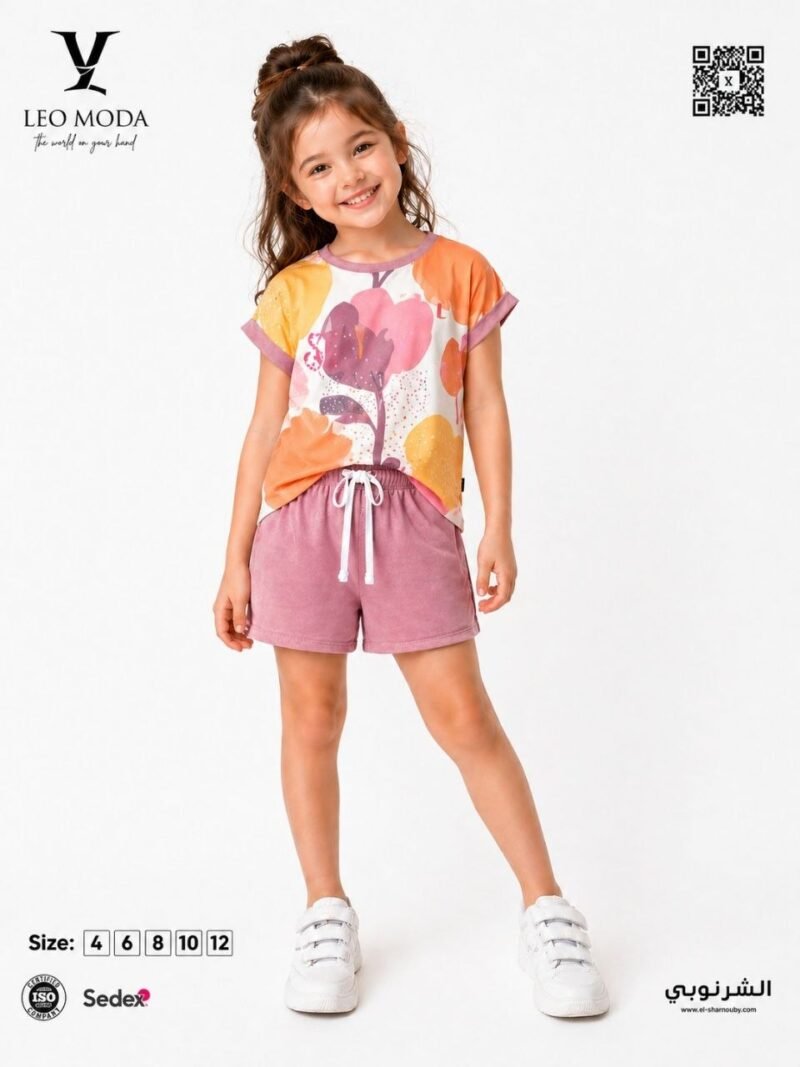 Girls' summer pajamas-Watercolor Floral