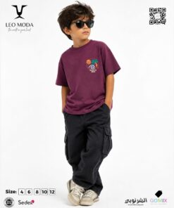 Boys' summer t-shirt-Aubergine