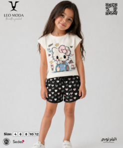 Summer children's girls-Hello kitty black&white